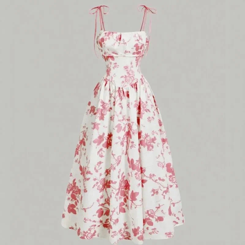 Violet™ Dress with Floral Print and Wide Comfortable Skirt / Timeless Sophistication and Freedom for Real Women!