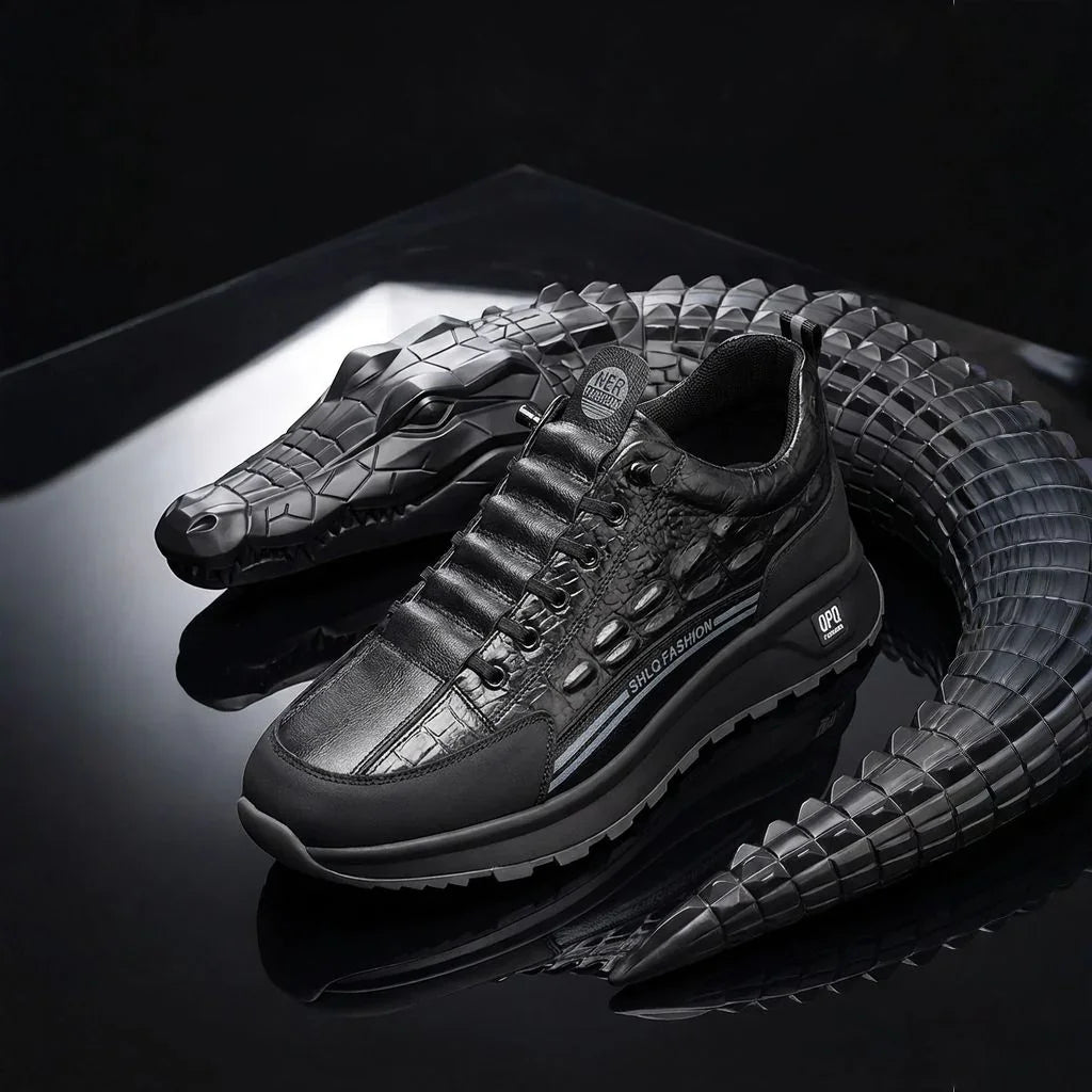 Crocodille™ Sneakers in Premium Leather with Smart Cushioning / Sophisticated Durability for Everyday Wear