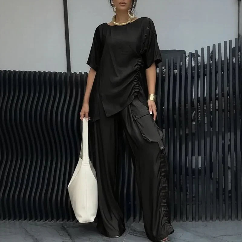 Nomad Chic™ 2-Piece Set with Asymmetrical Design and Flowing Silhouette