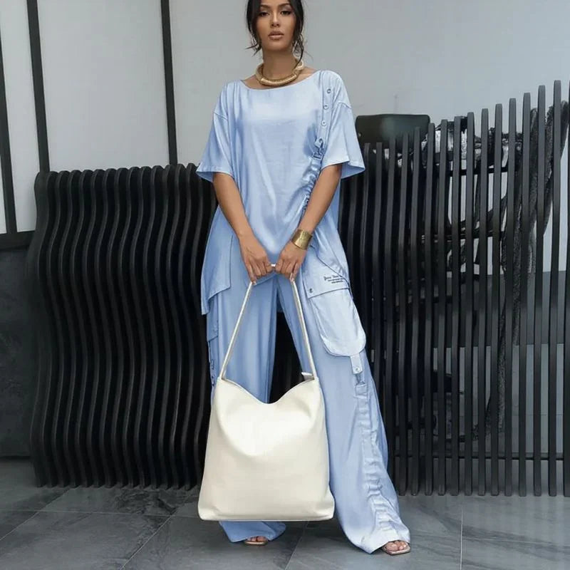 Nomad Chic™ 2-Piece Set with Asymmetrical Design and Flowing Silhouette