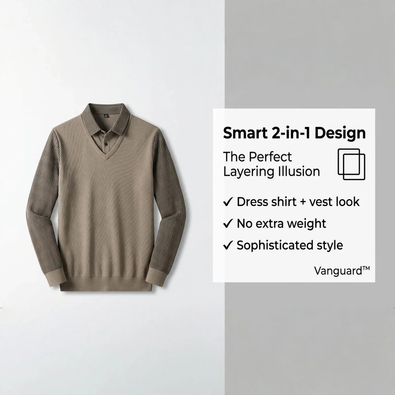 Vanguard™ Dress Shirt with Two-Piece Effect and Velvety Interior for Maximum Thermal Comfort!
