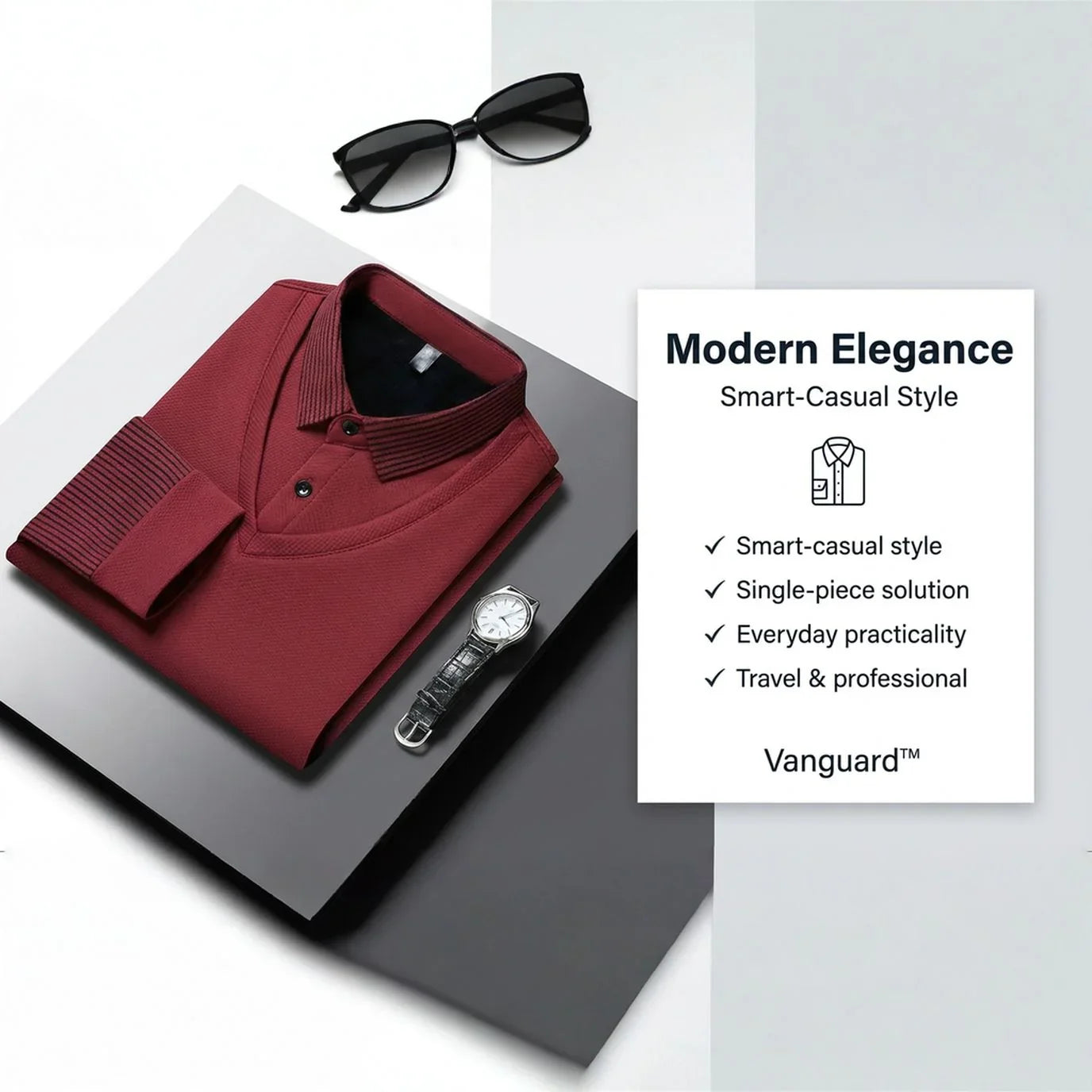 Vanguard™ Dress Shirt with Two-Piece Effect and Velvety Interior for Maximum Thermal Comfort!