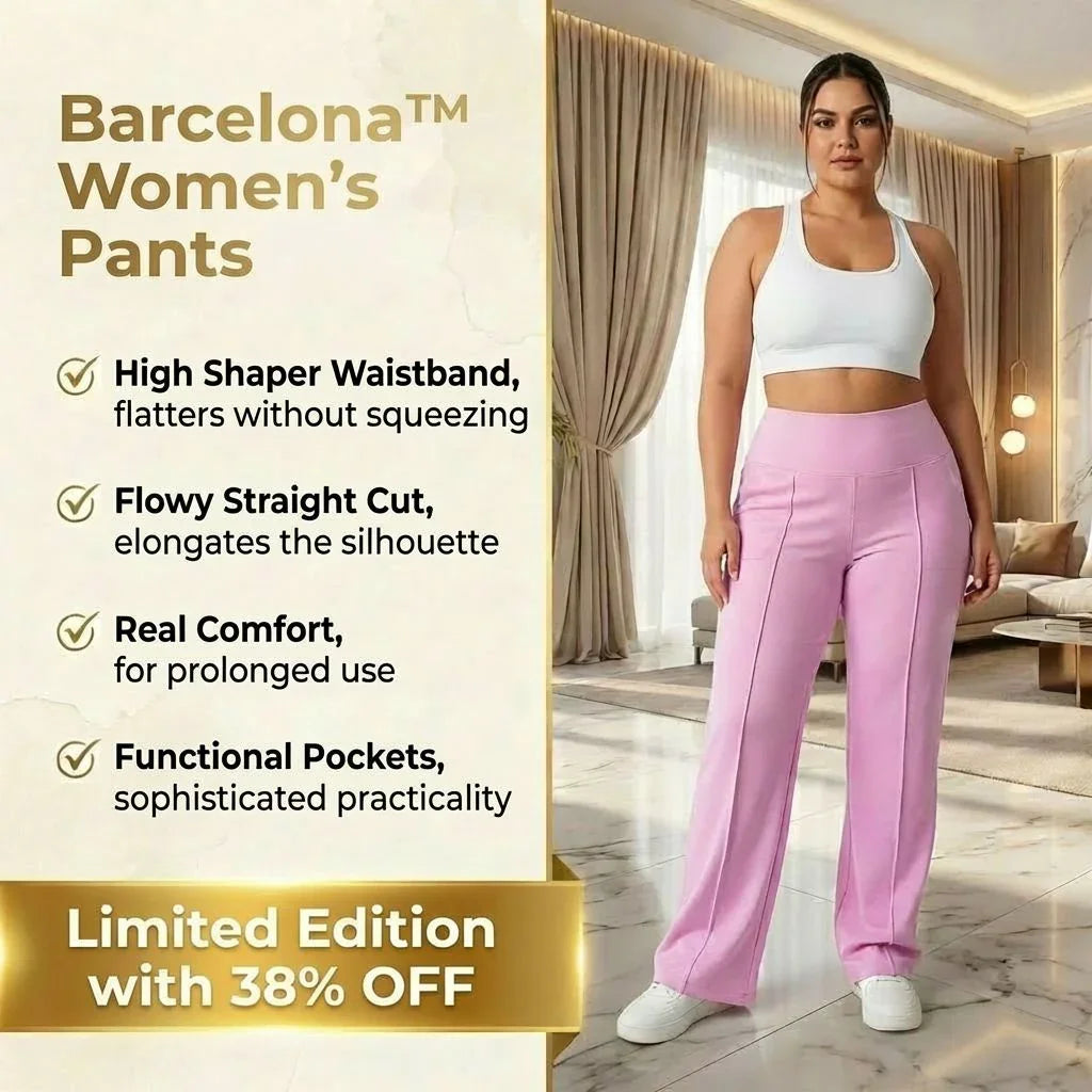 Barcelona™ Women's Pants with High Waistband and Loose, Comfortable Straight Cut