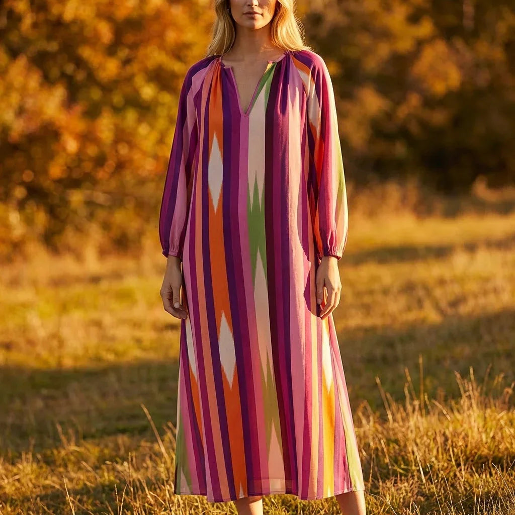 Camellia™ Viscose Maxi Dress with Deep V Neckline