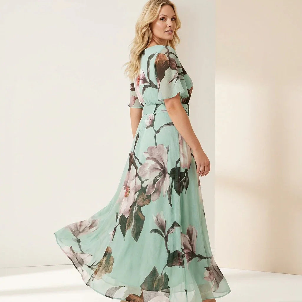 Sienna Grace™ Floral Midi Dress in Premium Viscose With Tropical Print
