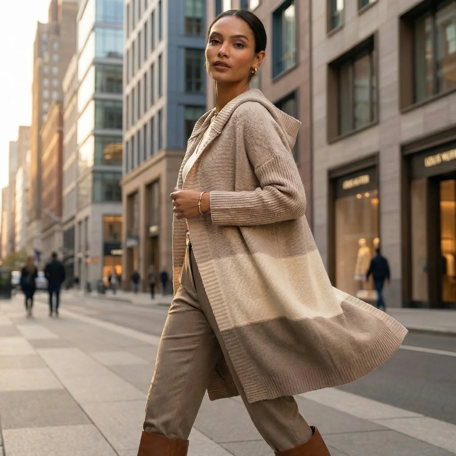 Aspen Luxe™ Long Hooded Knit Cardigan