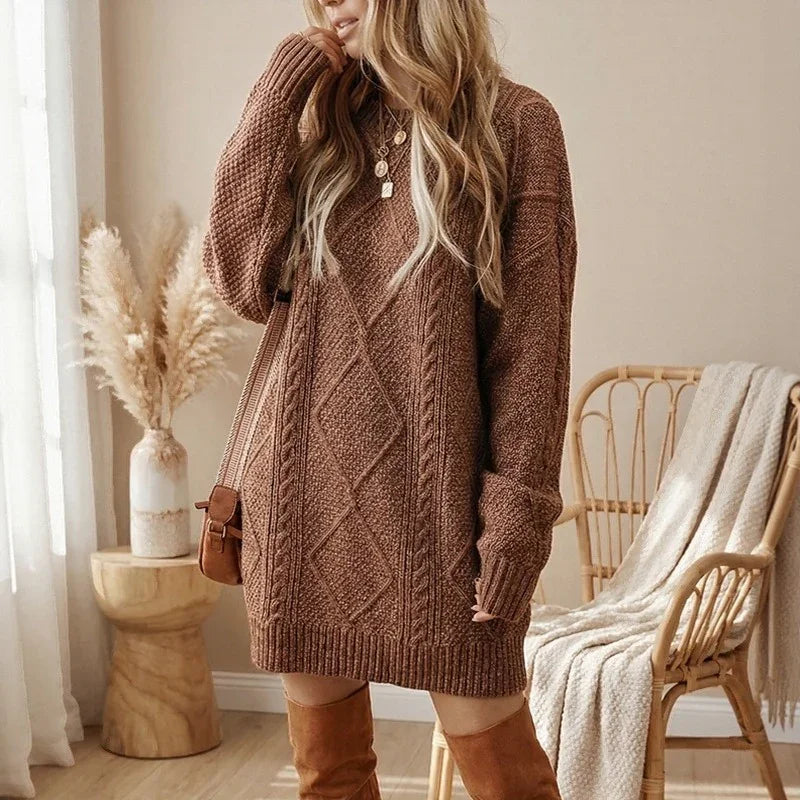 Bellmont™ Oversized Long Sweater in Hand-Knitted Fabric