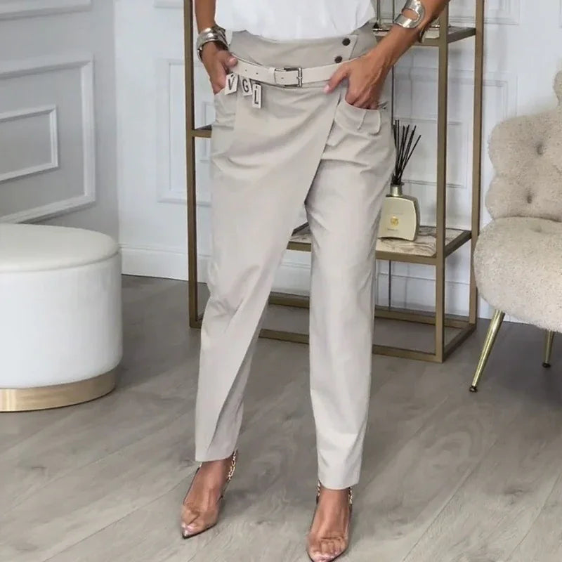 Calista™ Pants with Asymmetrical Design and Exclusive Belt