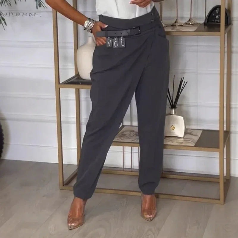 Calista™ Pants with Asymmetrical Design and Exclusive Belt
