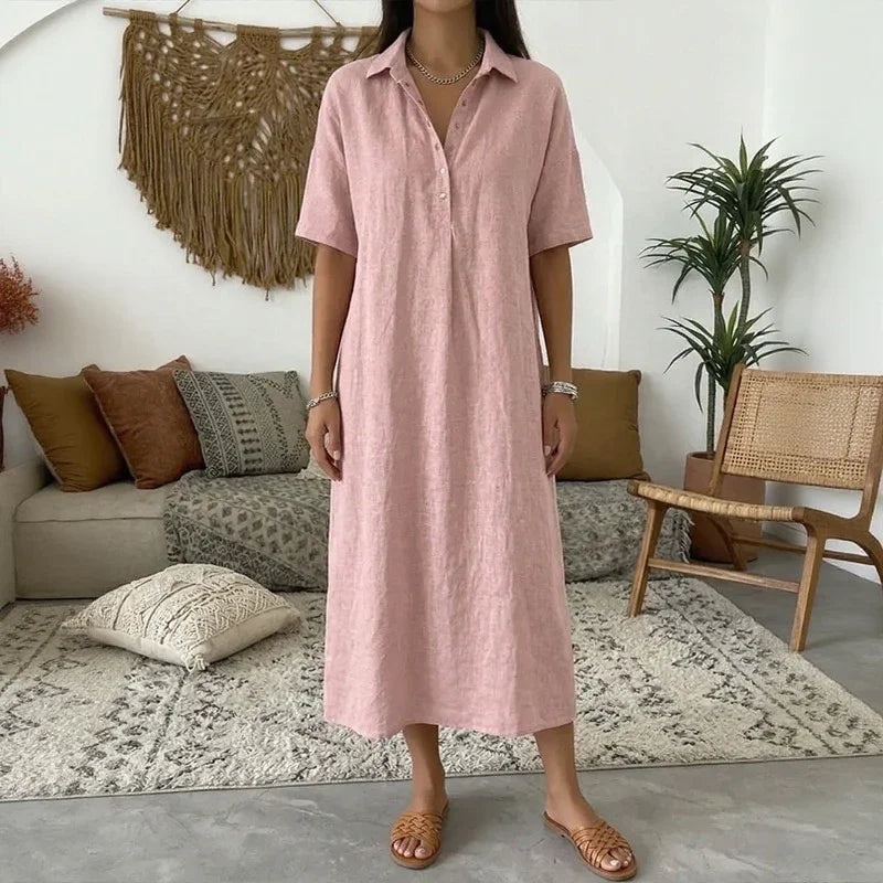 Bianca™ Dress with a Classic Collar and Front Buttons