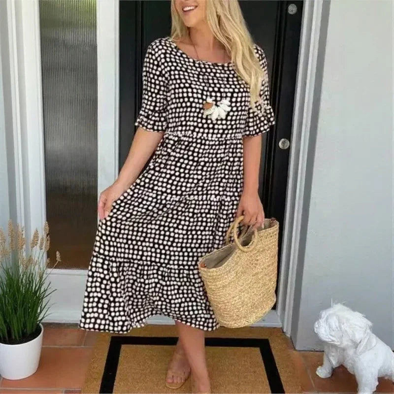 Eloria™ Dress with Relaxed Fit and Timeless Charm