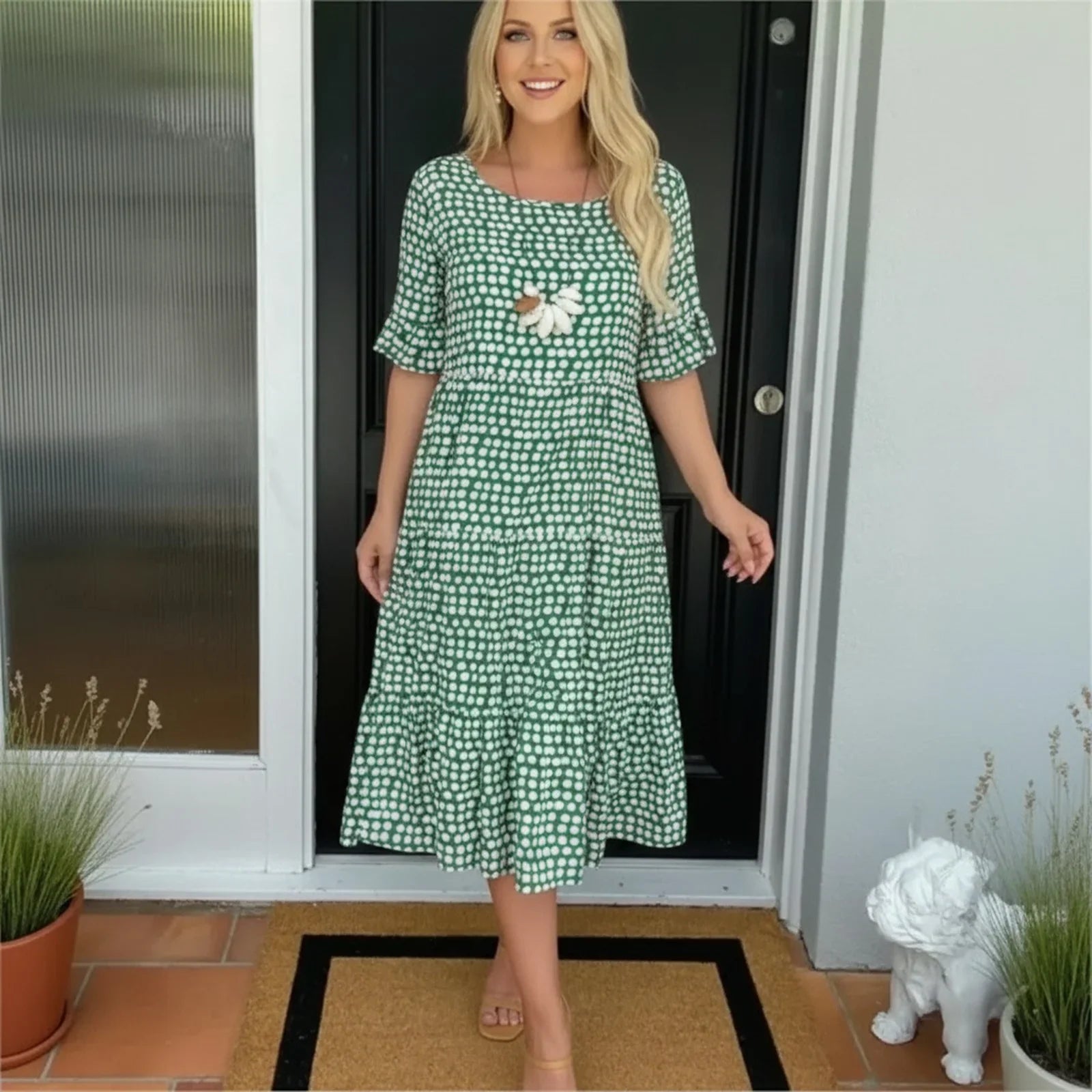 Eloria™ Dress with Relaxed Fit and Timeless Charm
