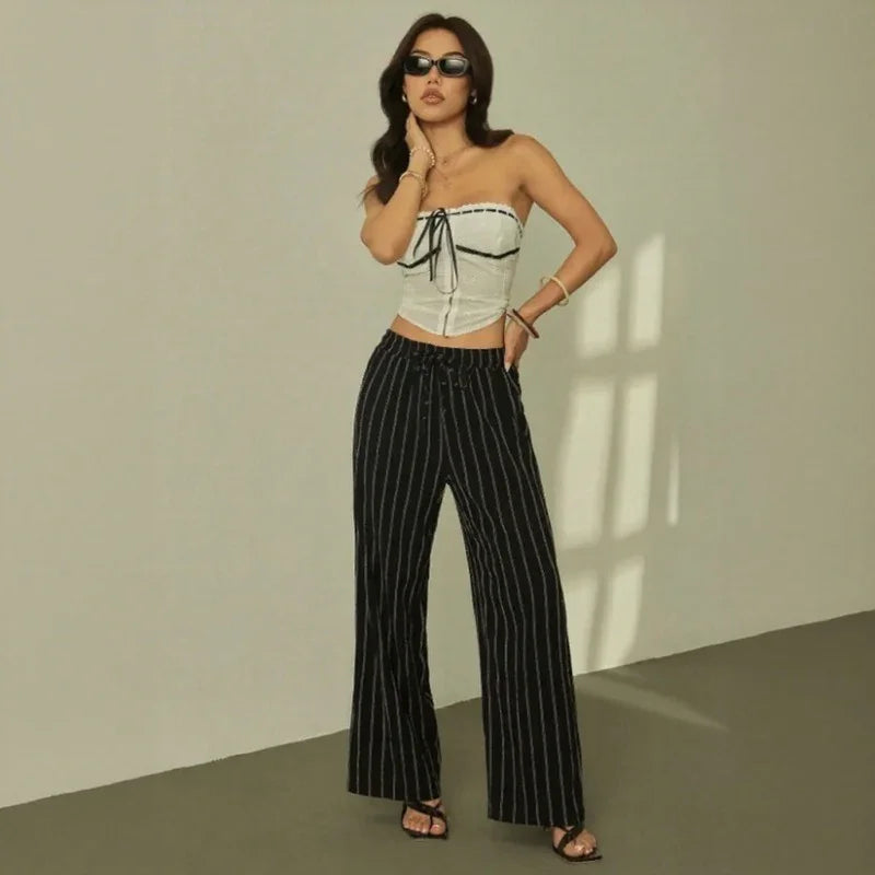 Zirelle™ Pants with Elegant Stripes and Smart Comfort