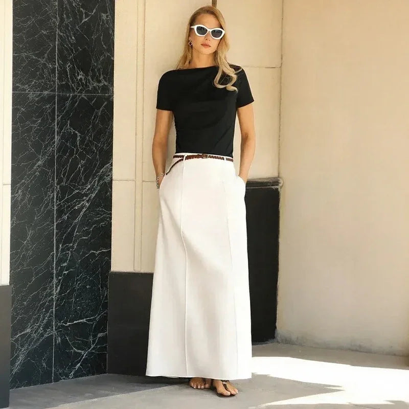 Corenne™ Long Skirt with Lightweight Structure and Striking Presence