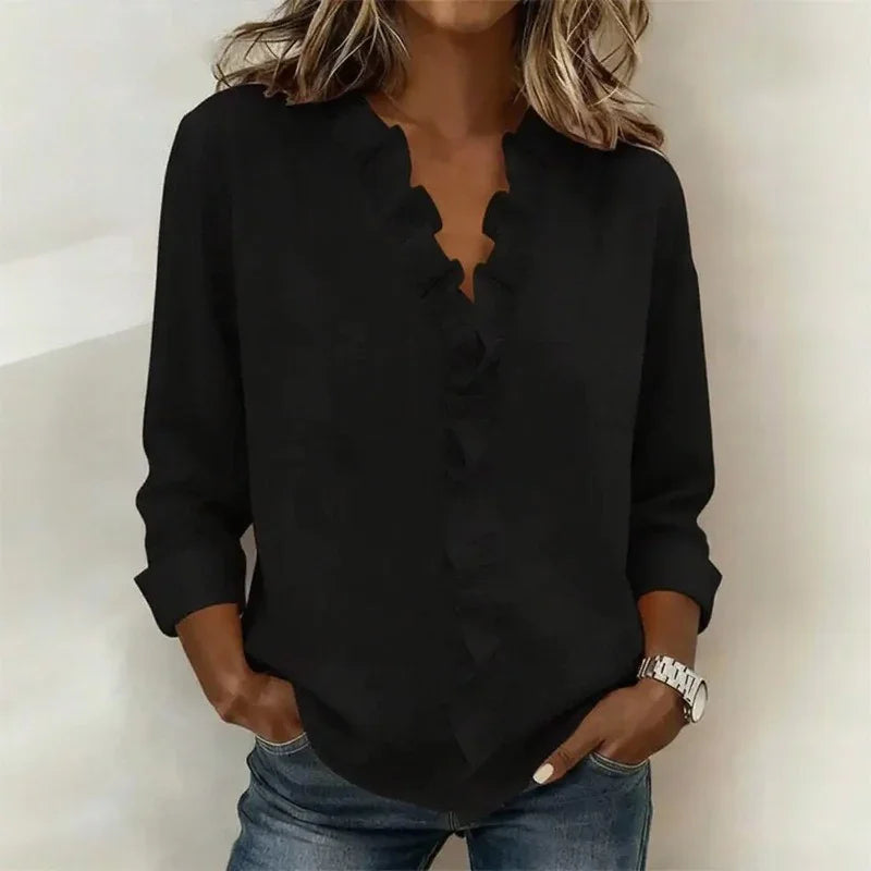 Sorelle™ Blouse with Vertical Ruffle and Timeless Style