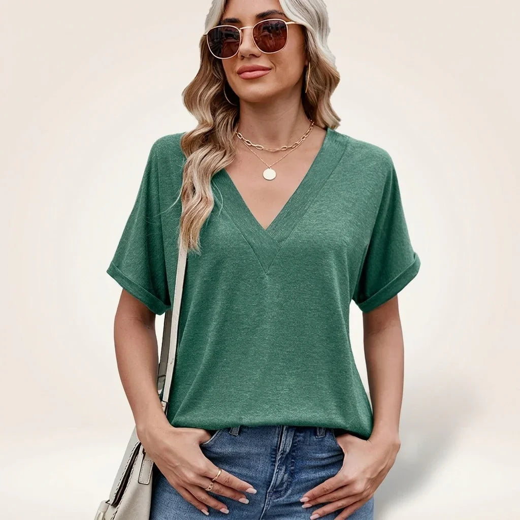 Elvara™ V-Neck Top with Timeless Style