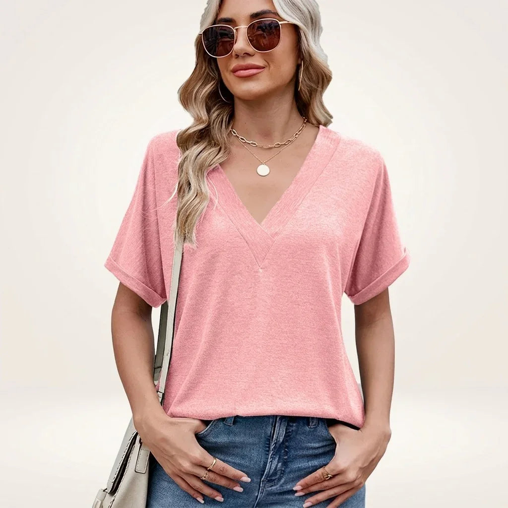 Elvara™ V-Neck Top with Timeless Style