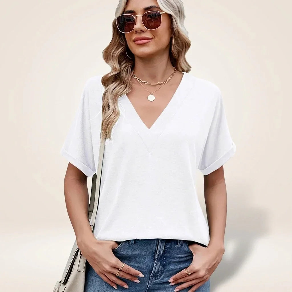 Elvara™ V-Neck Top with Timeless Style