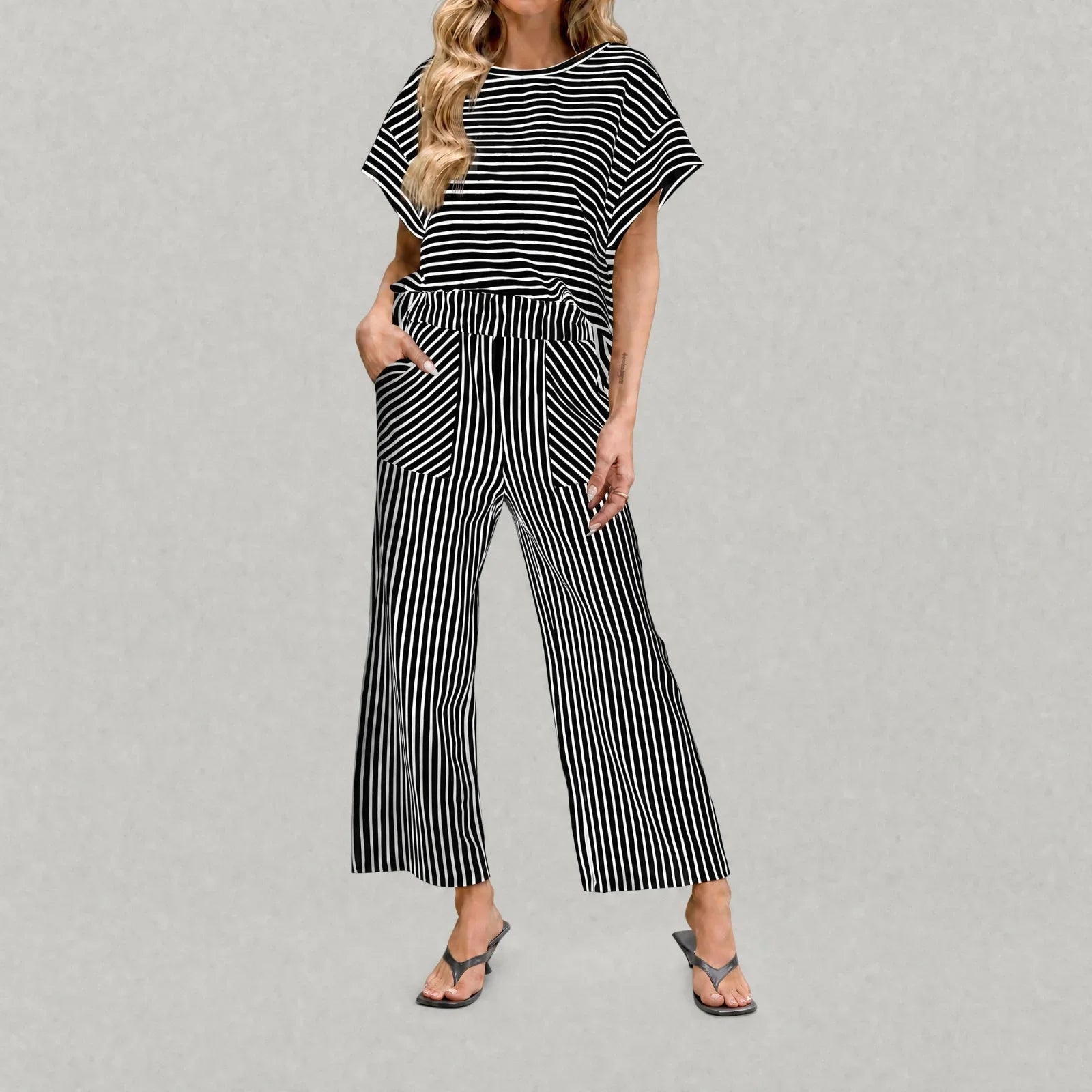 Oasis™ Striped Set with Drawstring Waistband