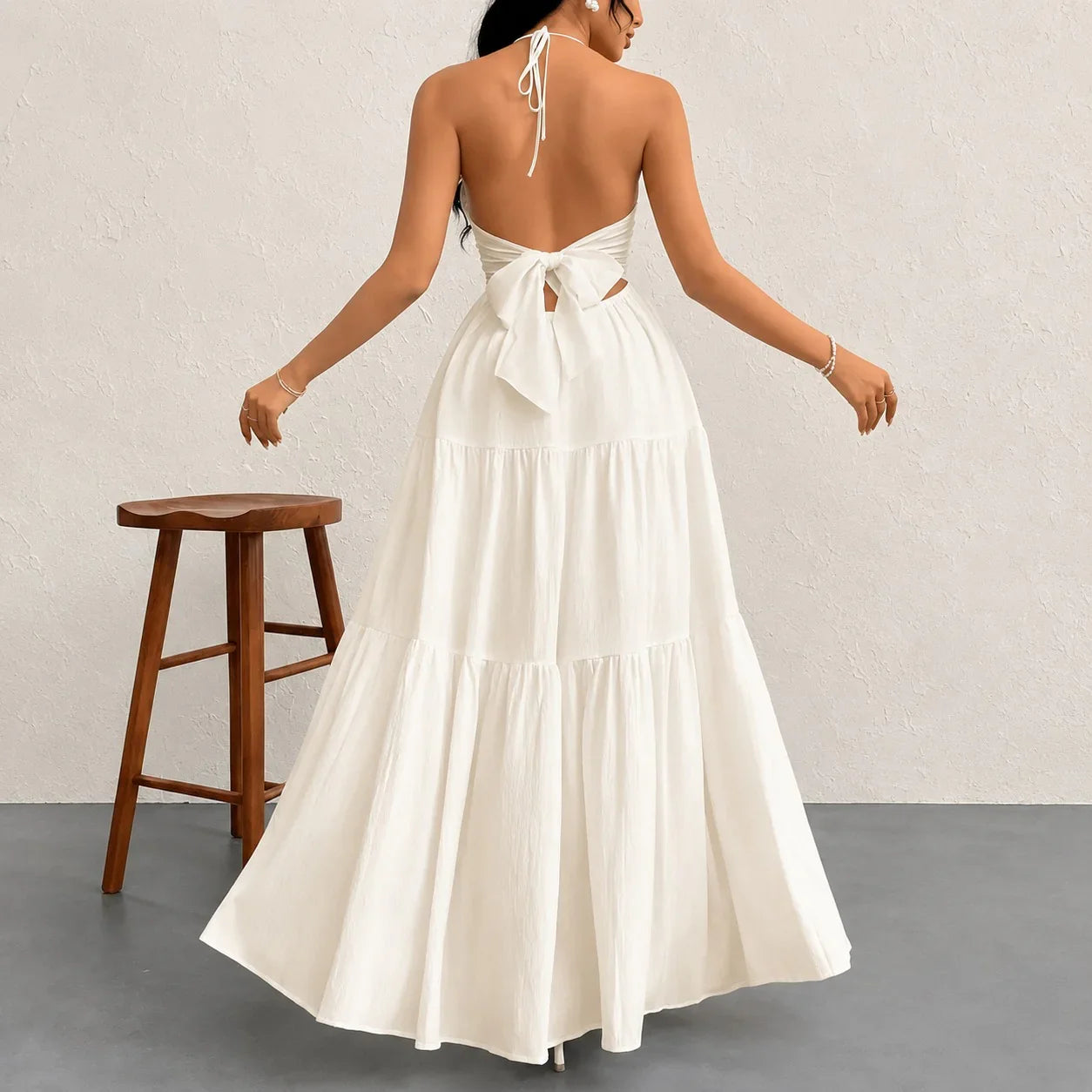 Marielle™ Halter Neck Dress with Delicate Tie Detail