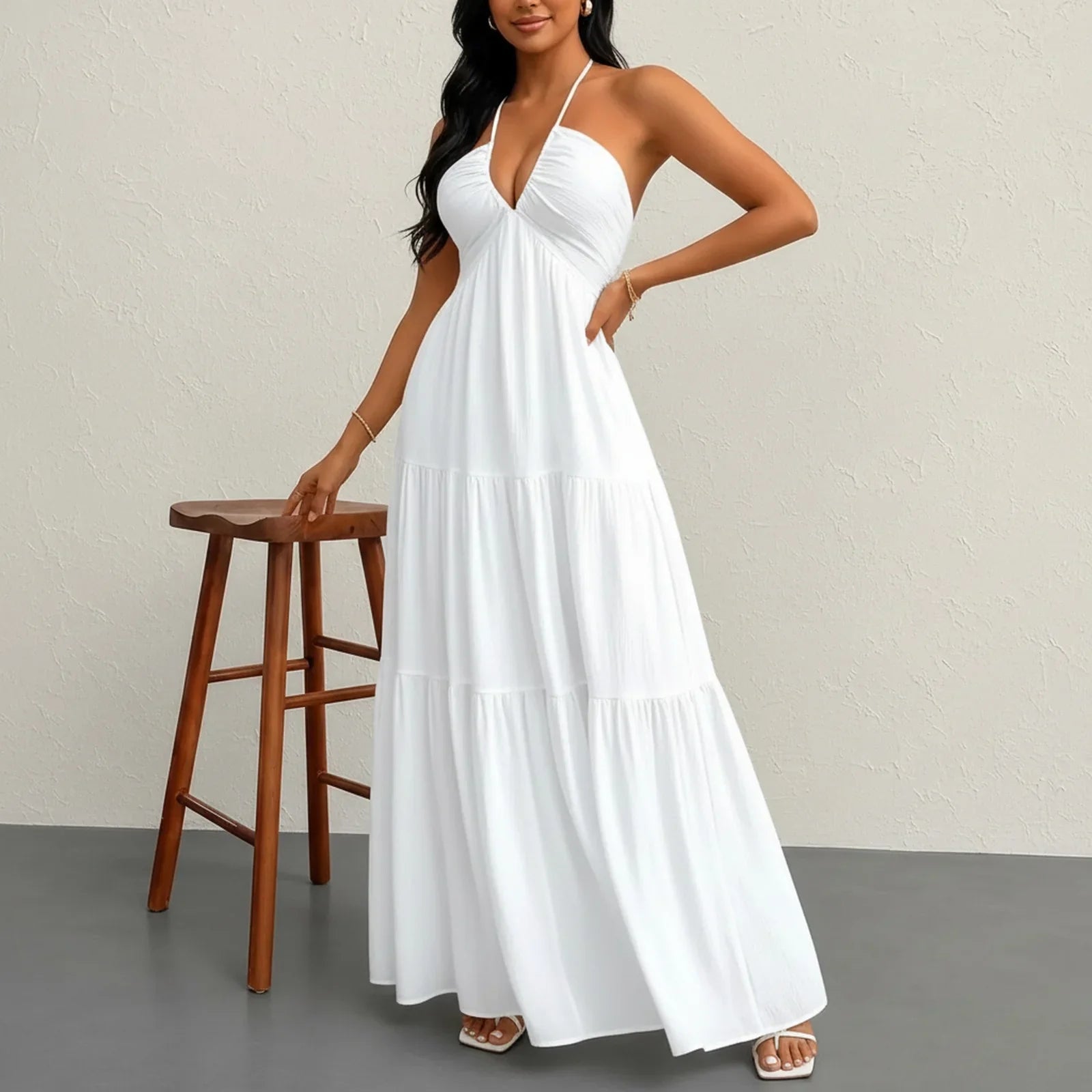 Marielle™ Halter Neck Dress with Delicate Tie Detail