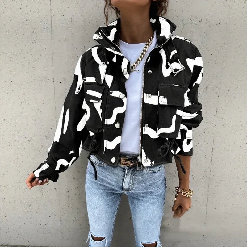 Valkyra™ Cropped Jacket With Contemporary Utility Design