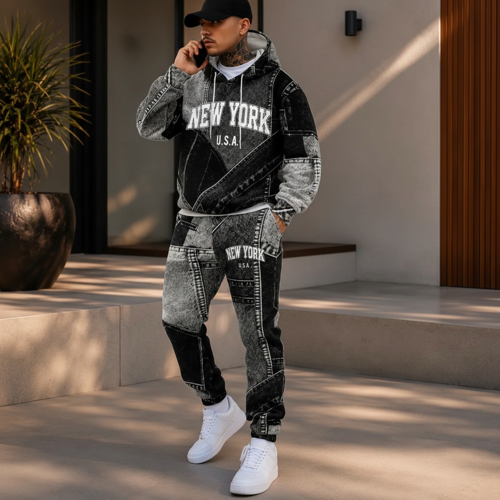 Avelon™ Sweatshirt Set with Denim-Look Finish