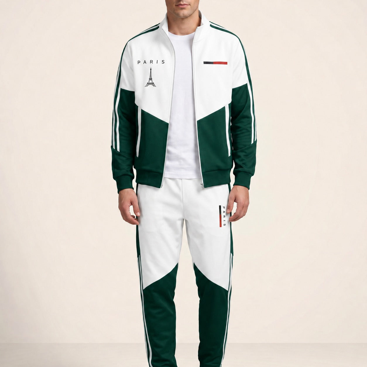 Cassian Paris™ Set with High Collar Jacket and Jogger Pants