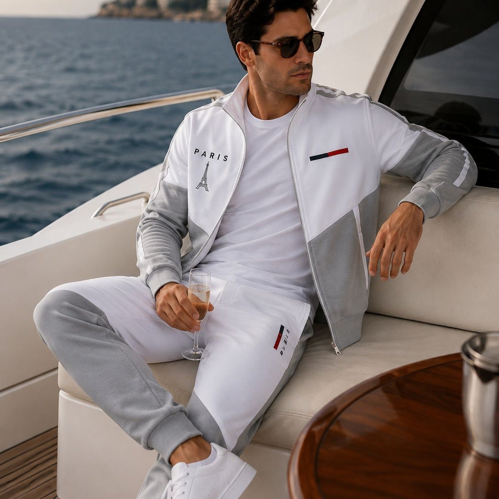 Cassian Paris™ Set with High Collar Jacket and Jogger Pants