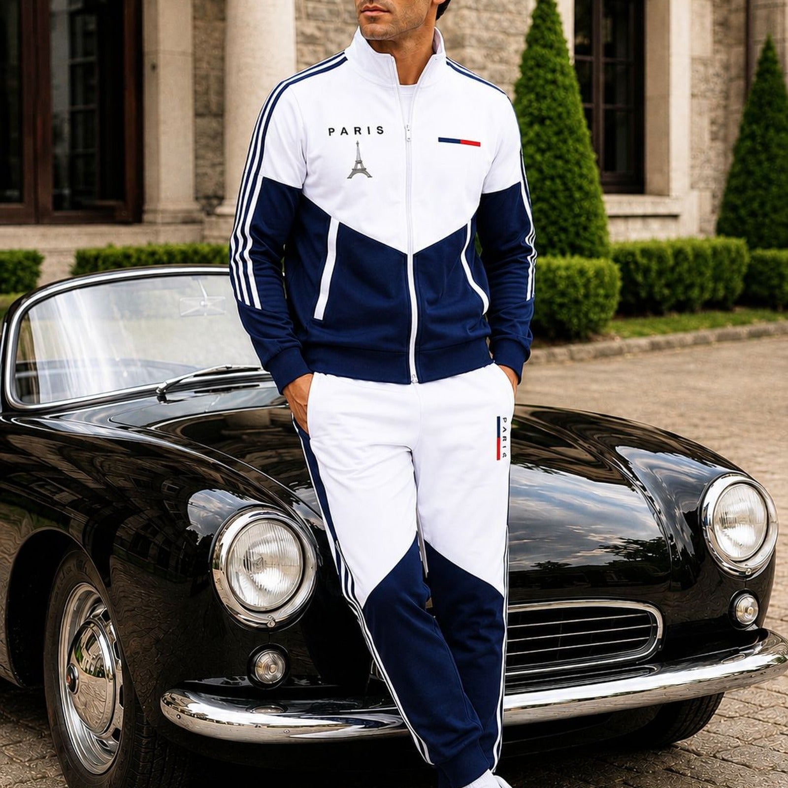 Cassian Paris™ Set with High Collar Jacket and Jogger Pants