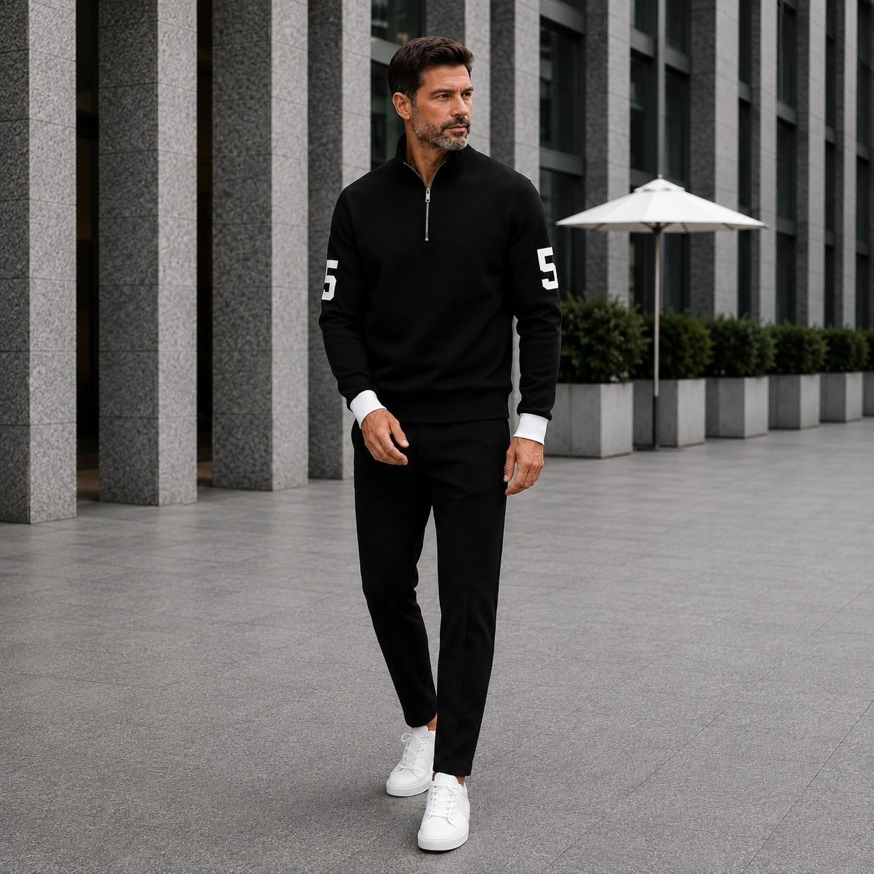 Alexander™ Set with High Collar Zip Top and Minimalist Pants