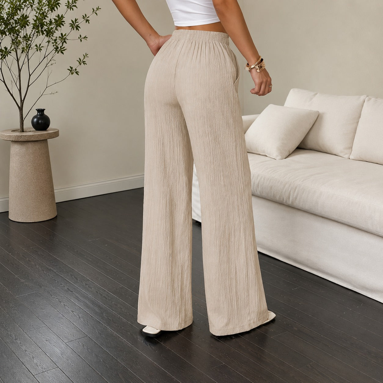 🔥 Buy 1 Get 1 Free Marelle™ Cotton Linen Pants with Adjustable Drawstring and Wide-Leg Fit