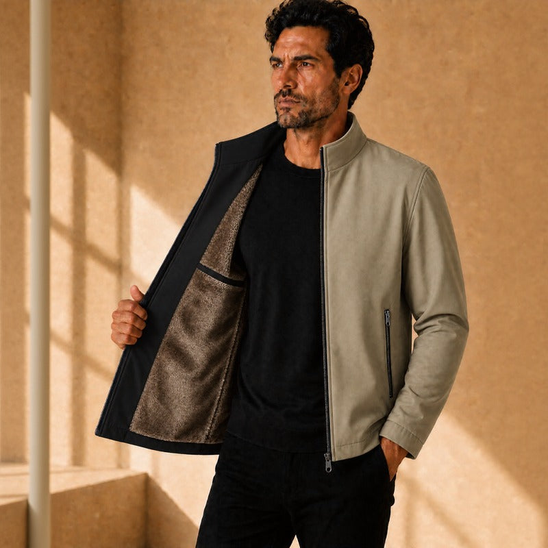 Harrington™ Jacket with Velvet-Lined Interior and High Collar