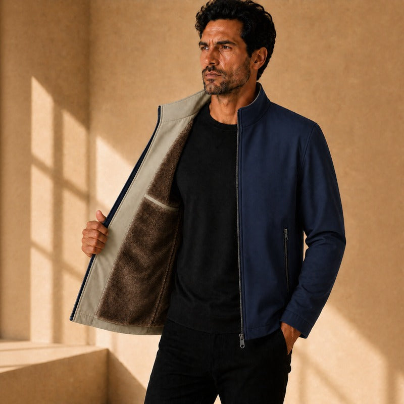 Harrington™ Jacket with Velvet-Lined Interior and High Collar