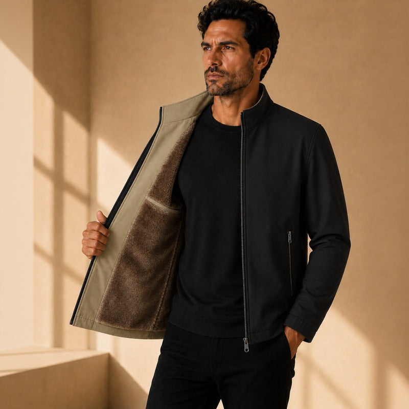 Harrington™ Jacket with Velvet-Lined Interior and High Collar