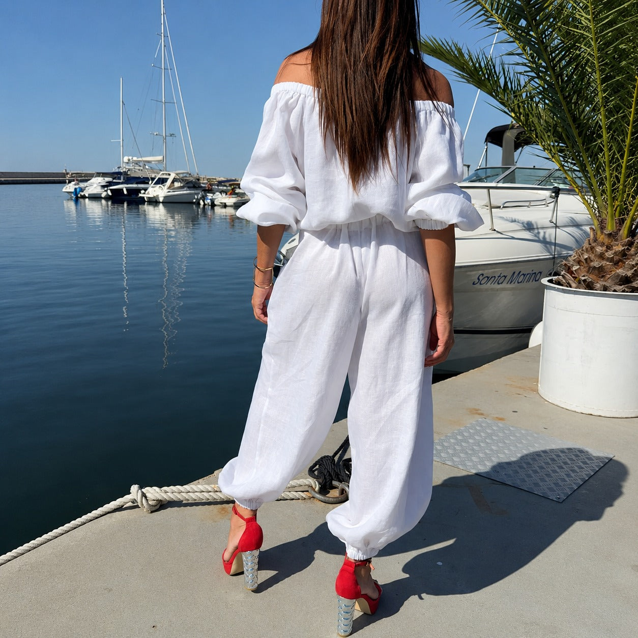 Bellamare™ Off-Shoulder Jumpsuit With Adjustable Waist