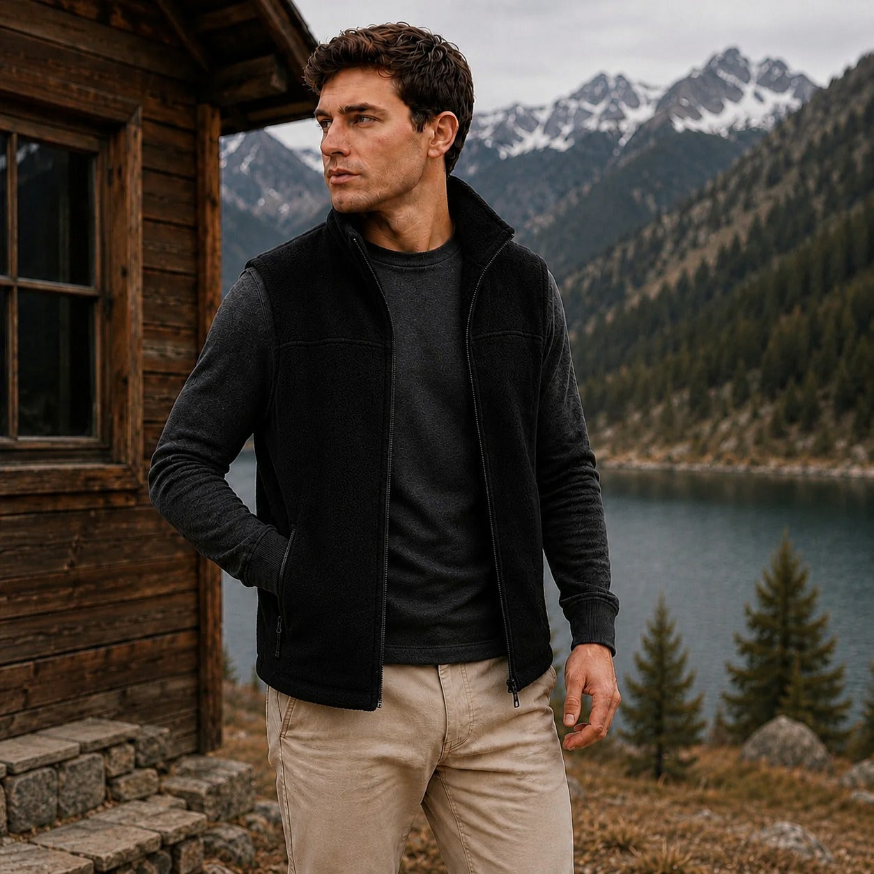 Timber™ Fleece-Lined Thermal Vest with Protective High Collar
