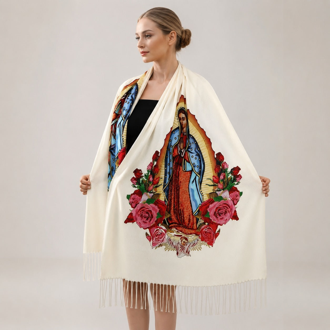Guadalupe™ Cashmere Scarf with Artisan Finish and Delicate Fringe