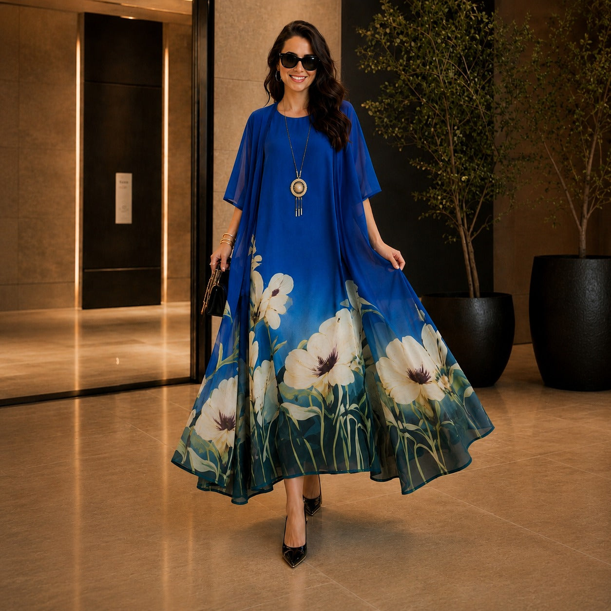 Florenza Floral Dress Set with Sheer Overlay / Effortless, Versatile Elegance for Every Season!