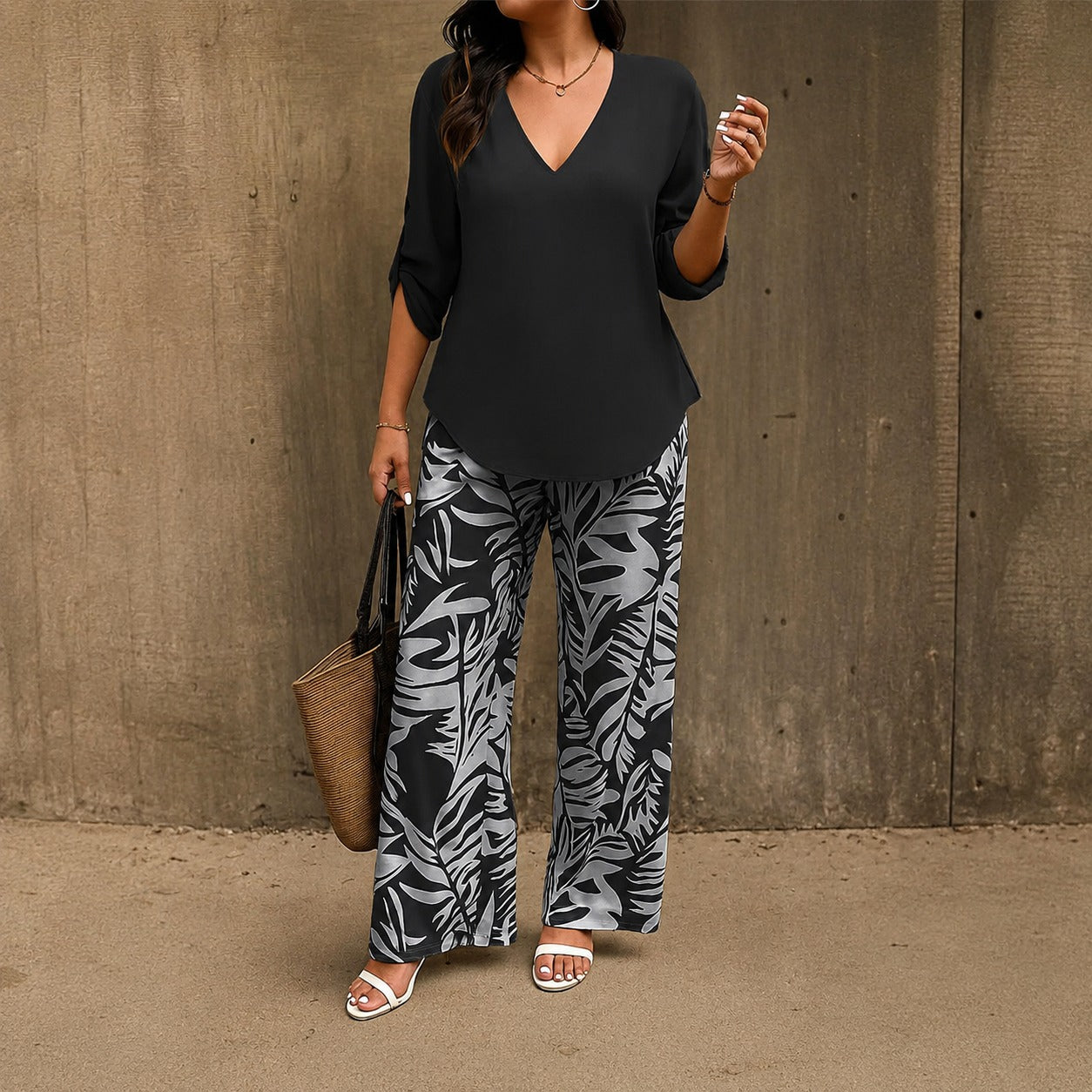 Bellariva™ Set With Printed Pants And Lightweight Blouse