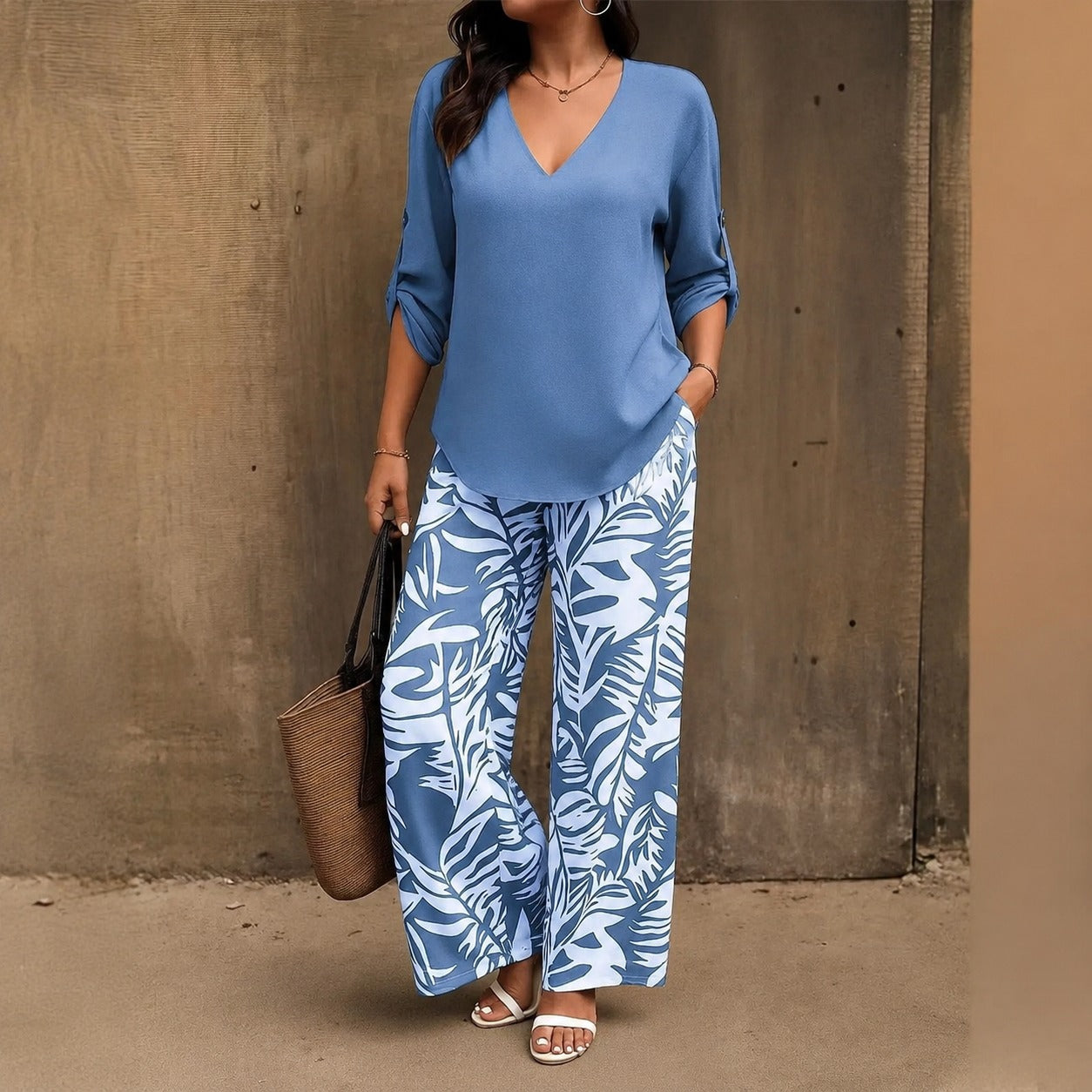 Bellariva™ Set With Printed Pants And Lightweight Blouse