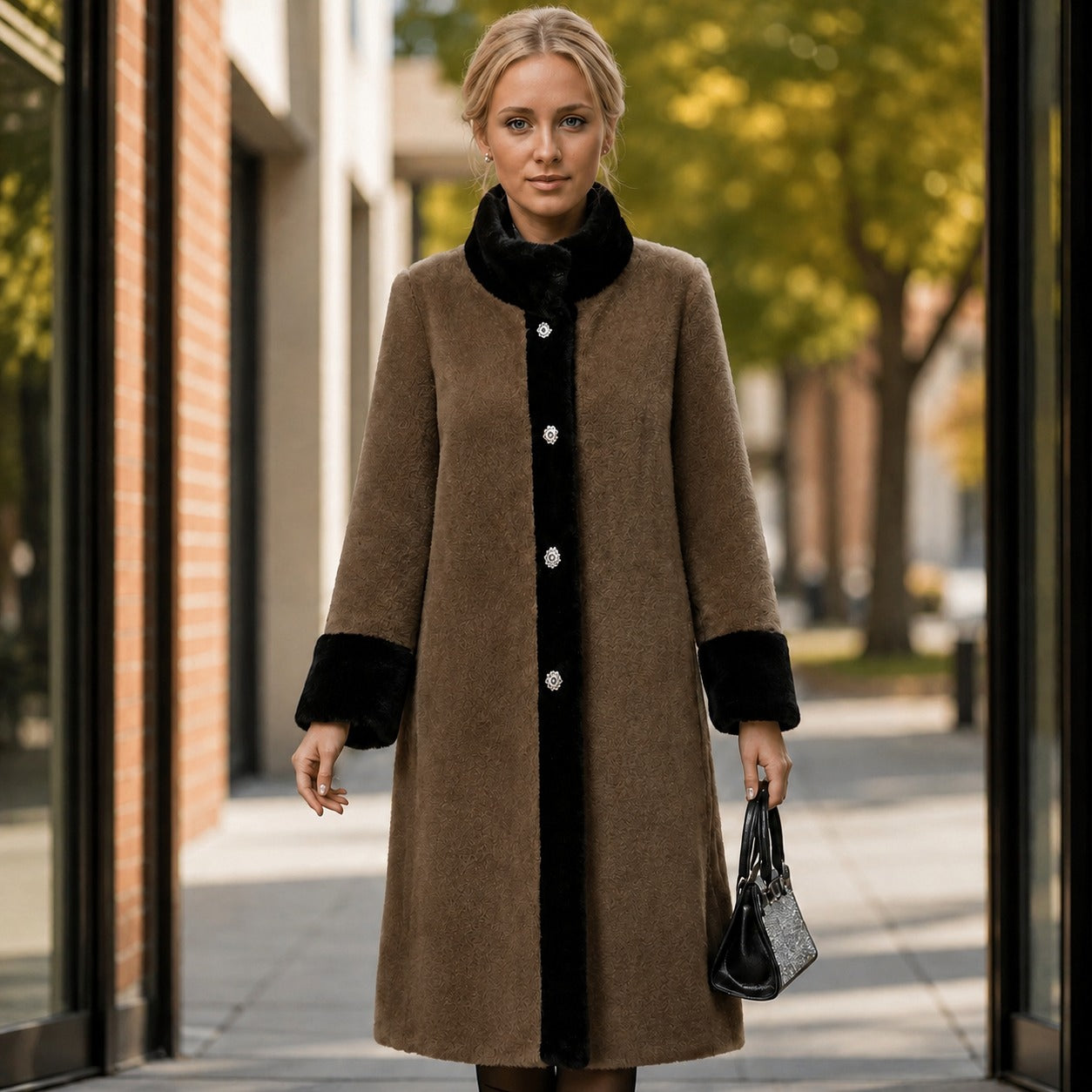 Saint Moritz™ Luxury Faux Velvet Coat for Elegant Winter Comfort