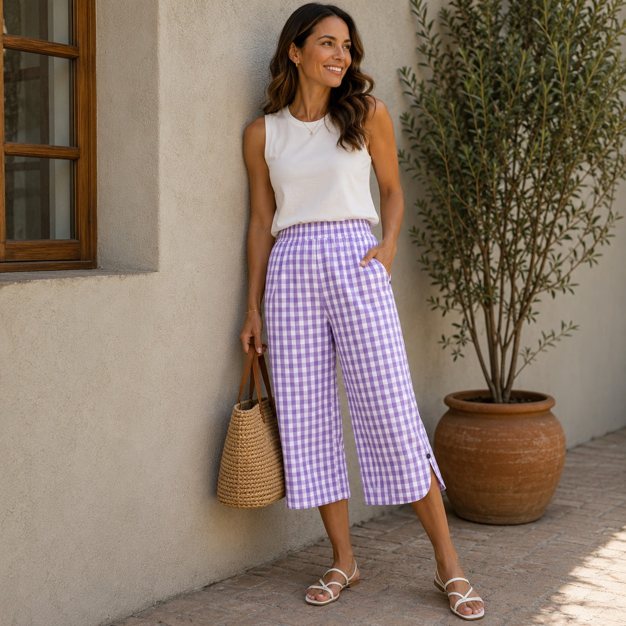 Ravena™ Cotton Linen Cropped Wide-Leg Pants with a Relaxed & Comfortable Fit