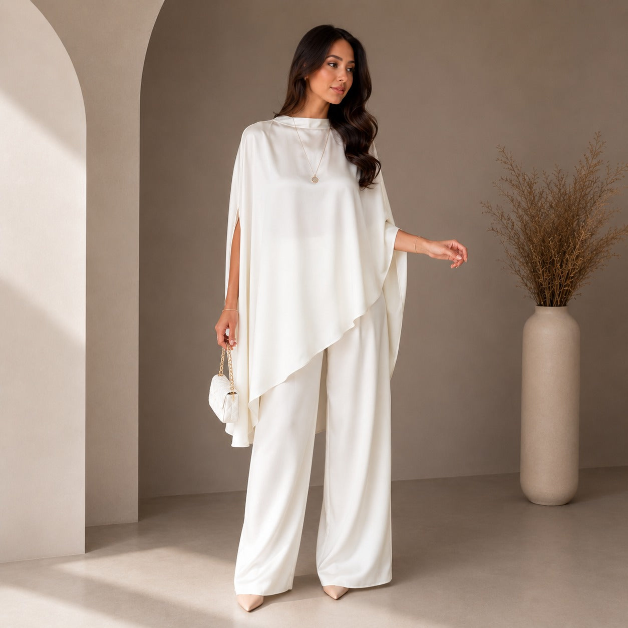 Mirelisse™ Set With Flowing Cape Top And Wide-Leg Pants