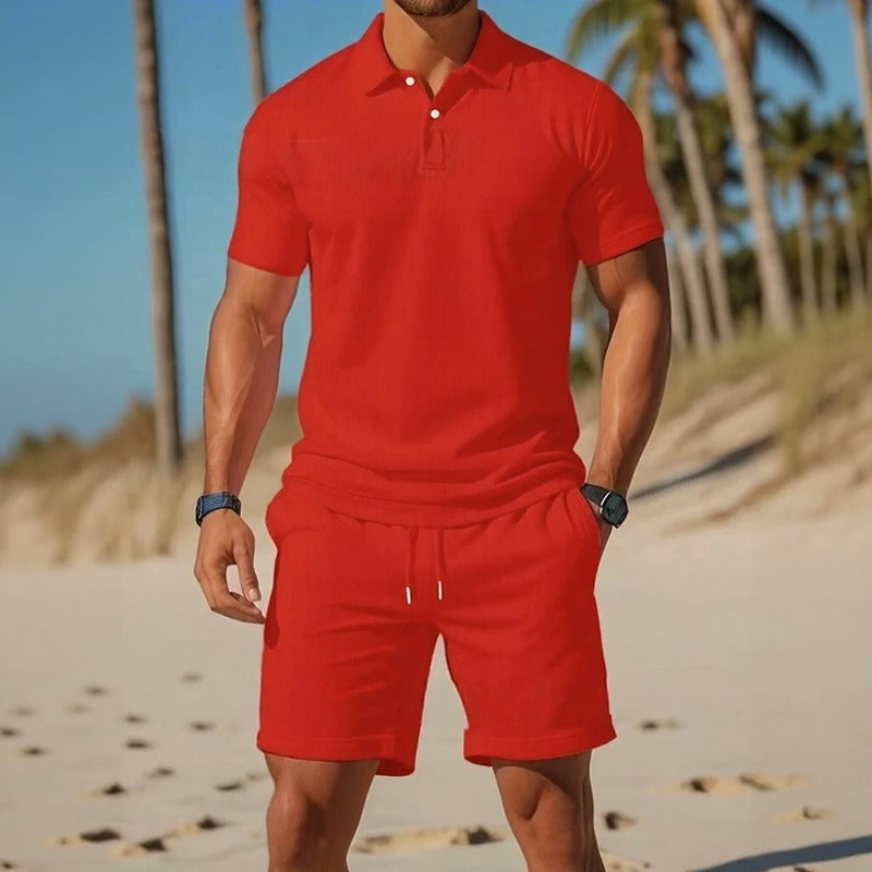 Matteo™ Polo Shirt Set With Adjustable-Waist Shorts