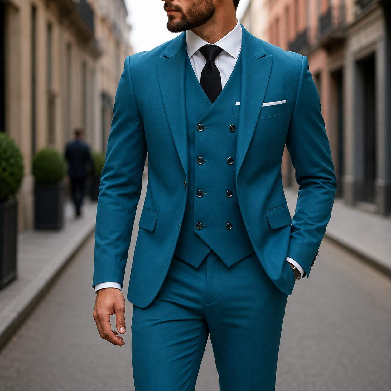 Suit Montevic™ with Double-Breasted Vest, Slim Fit and Structured Blazer