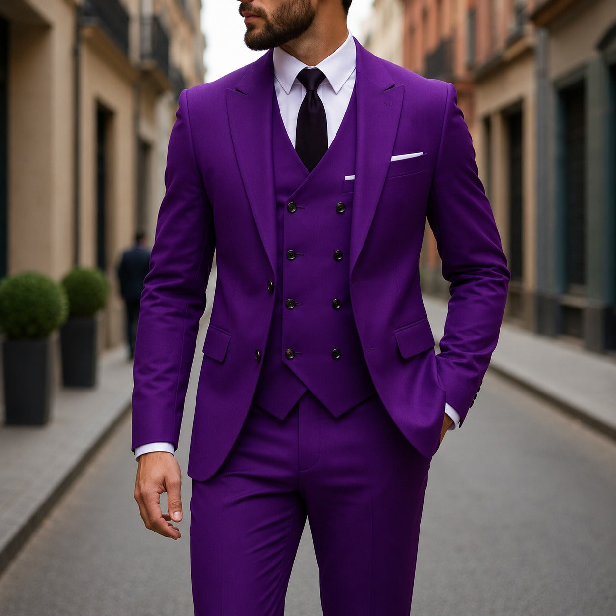 Suit Montevic™ with Double-Breasted Vest, Slim Fit and Structured Blazer