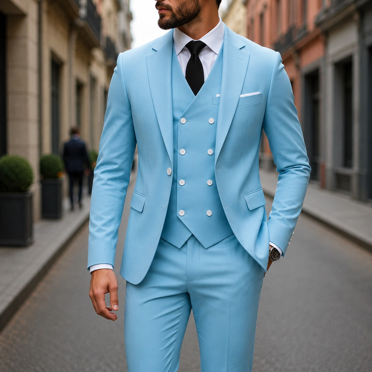 Suit Montevic™ with Double-Breasted Vest, Slim Fit and Structured Blazer