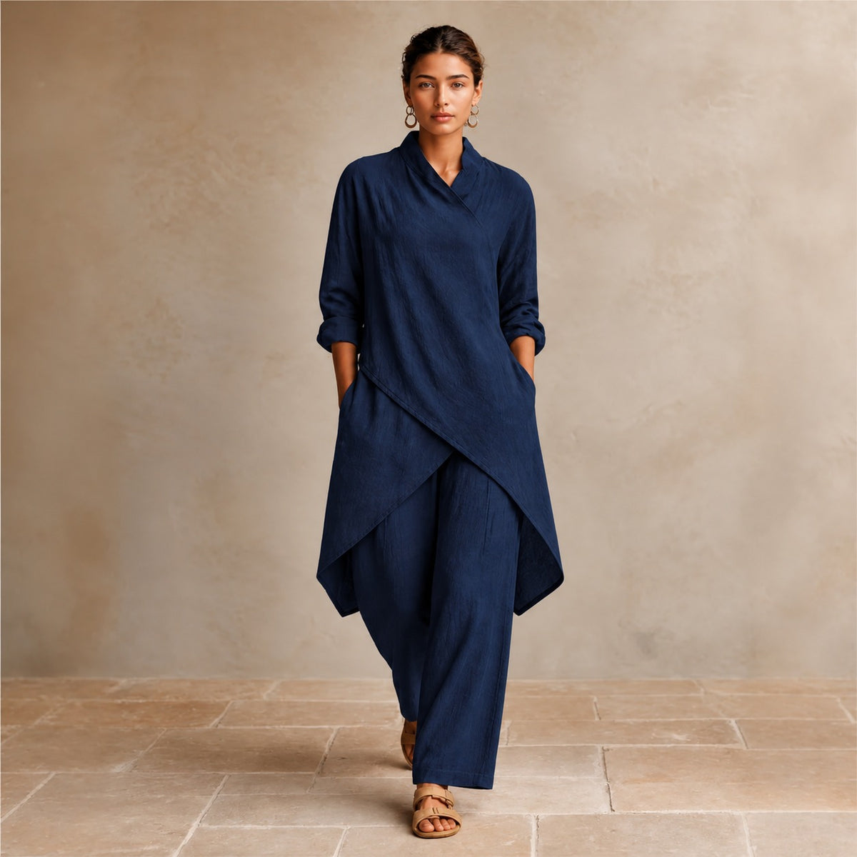 Set Ardmore™ with Asymmetrical Wrap Top and Wide-Leg Pants