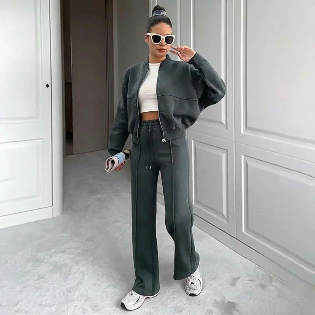 Naomi™ Premium Sweatshirt Set with Zip-Up Jacket